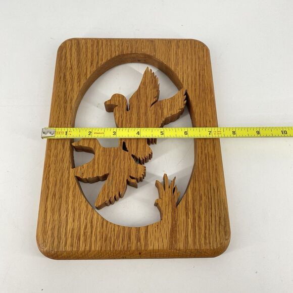 Vintage Bird Rustic Carved Wood Wall Hanging Plague Handmade - Picture 3 of 5